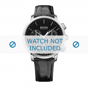 Bracelet de montre Hugo Boss HB-273-1-14-2825 / HB1513266 Cuir croco Noir 21mm